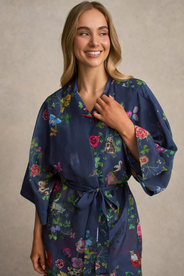 Nathalie Lété Cotton Silk Kimono - Secret Grove Print