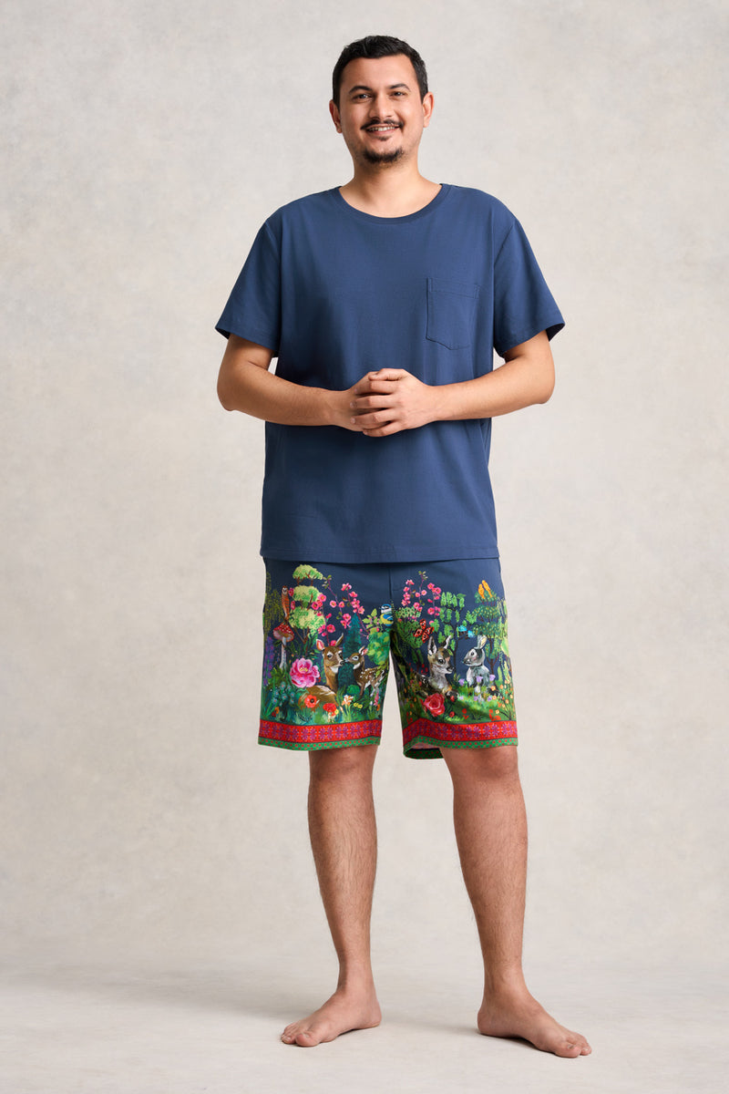 Nathalie Lété Mens PJ Set - Midnight Forest Print