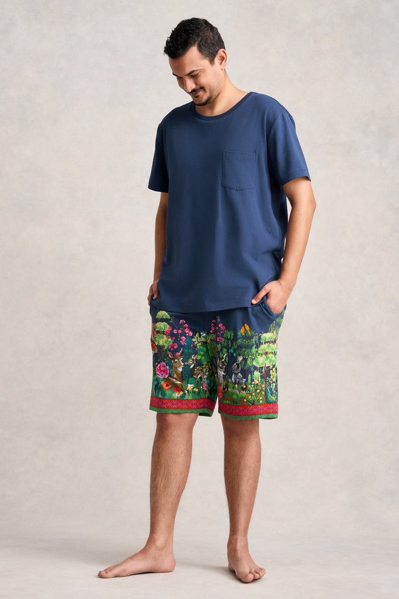 Nathalie Lété Mens PJ Set - Midnight Forest Print