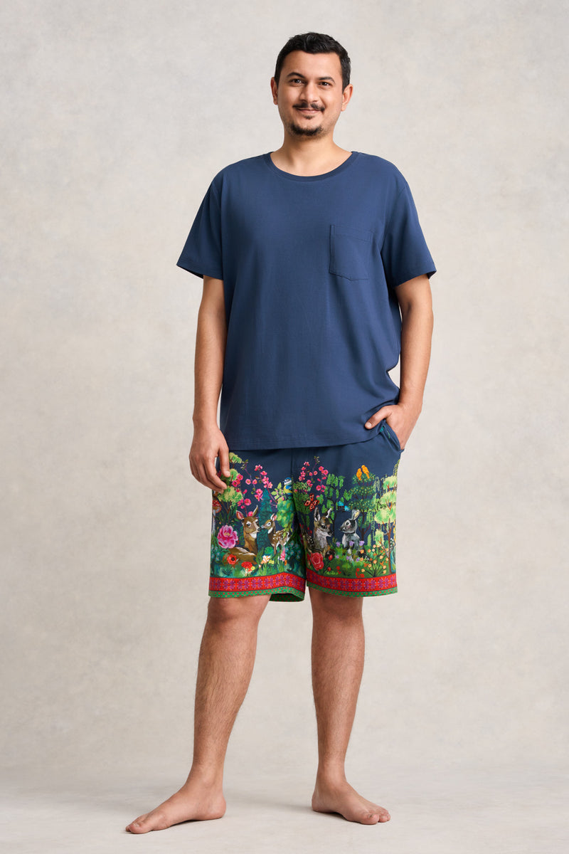 Nathalie Lété Mens PJ Set - Midnight Forest Print