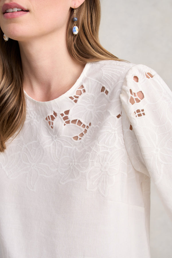 Embroidered Blouse - Warm White