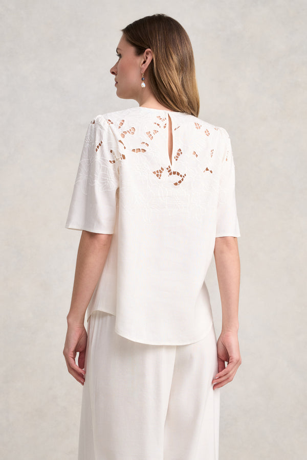 Embroidered Blouse - Warm White