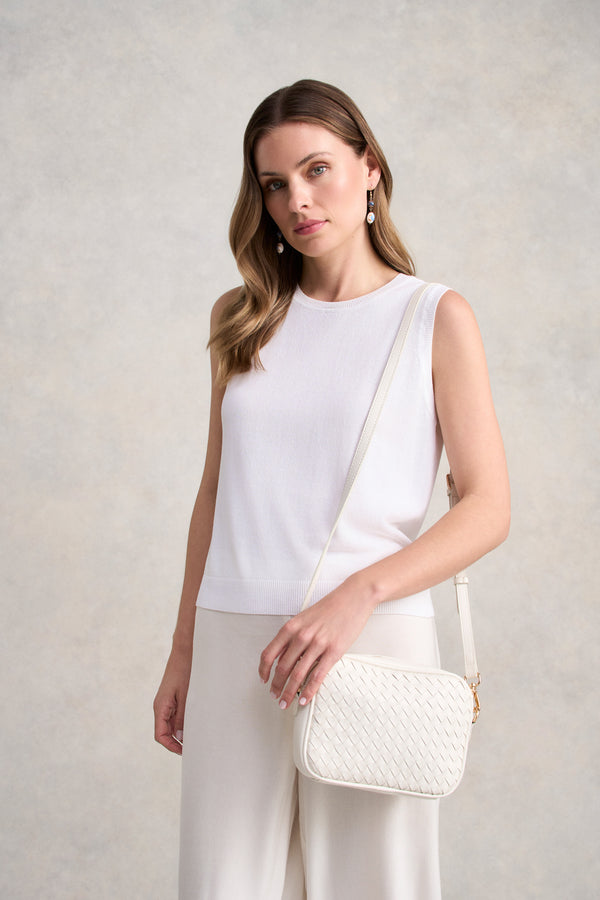 Woven Camera Bag - White