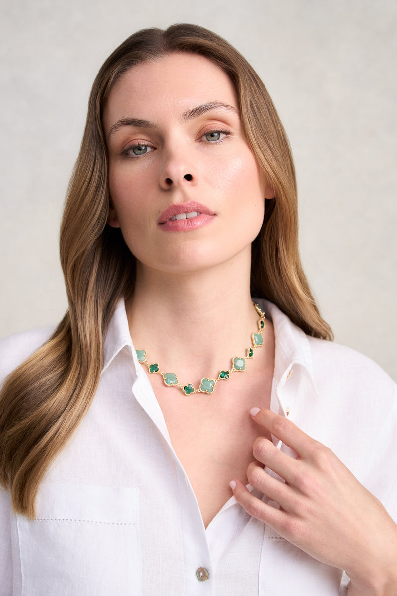 Short Clover Necklace - Green