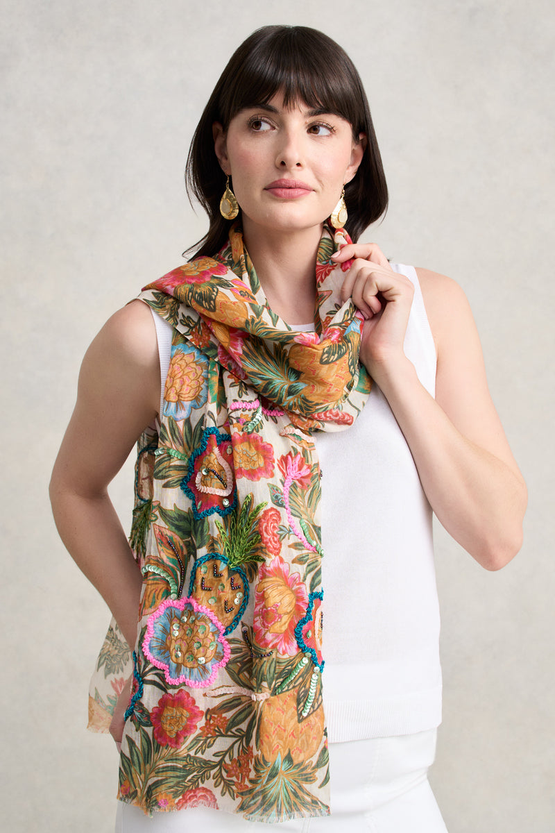 Tropical Print Scarf - Multicolour