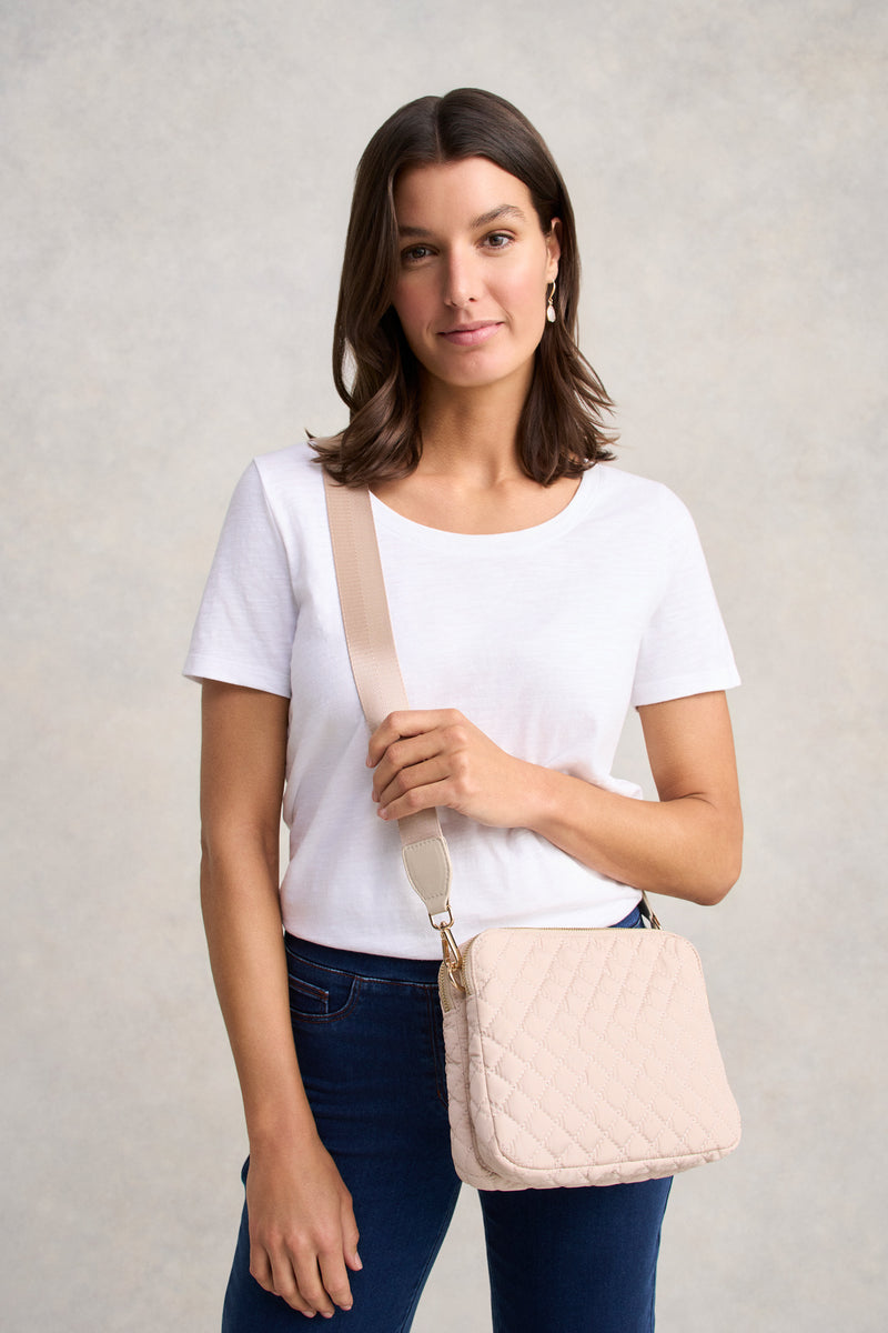 Quilted Crossbody Bag - Neutral
