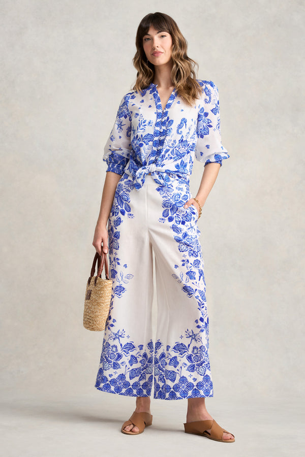 BORDER PRINT 7 8TH PANT - TOILE DE SEASIDE