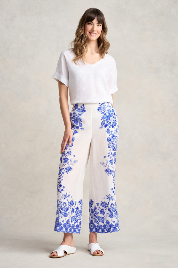 BORDER PRINT 7 8TH PANT - TOILE DE SEASIDE