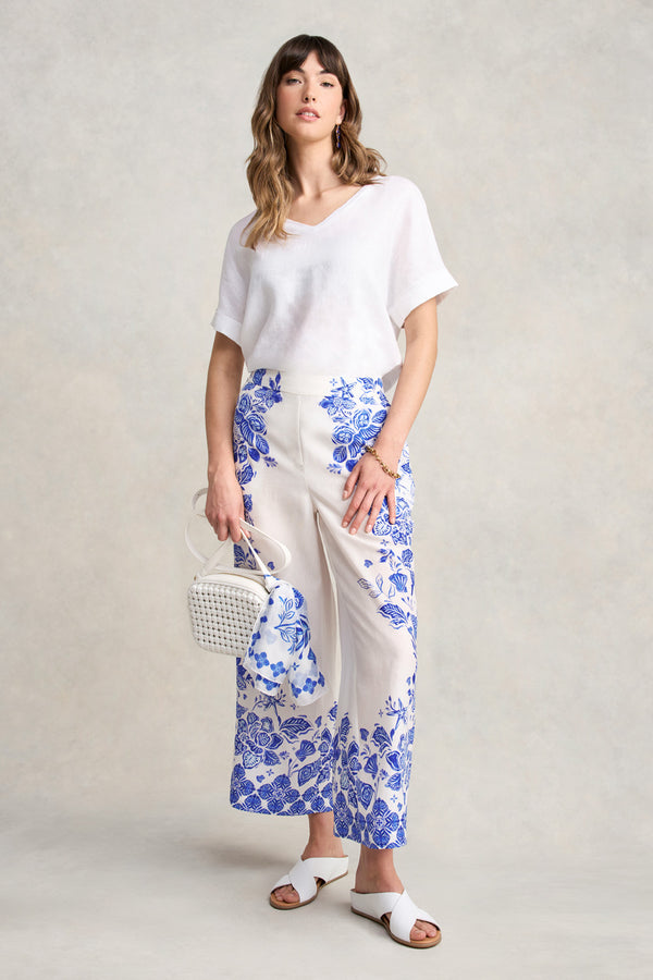 BORDER PRINT 7 8TH PANT - TOILE DE SEASIDE