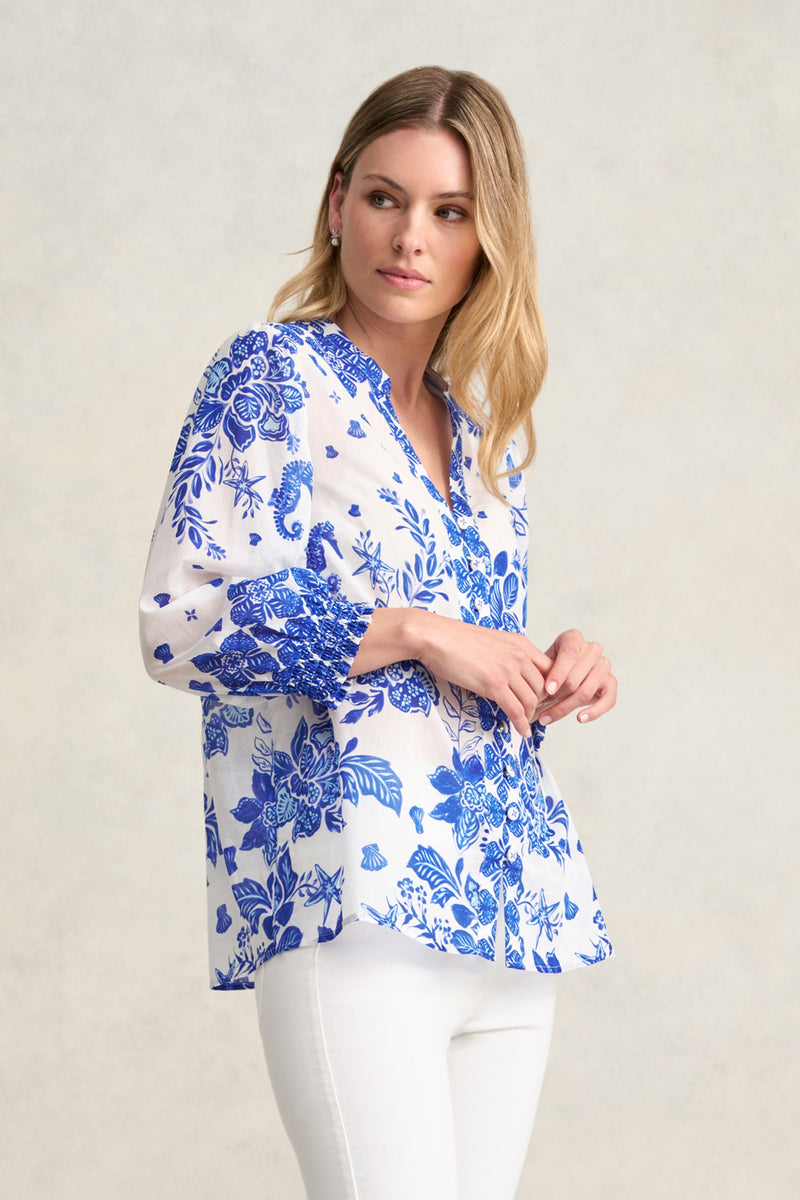 Border Printed Shirt - Toile de Seaside Print