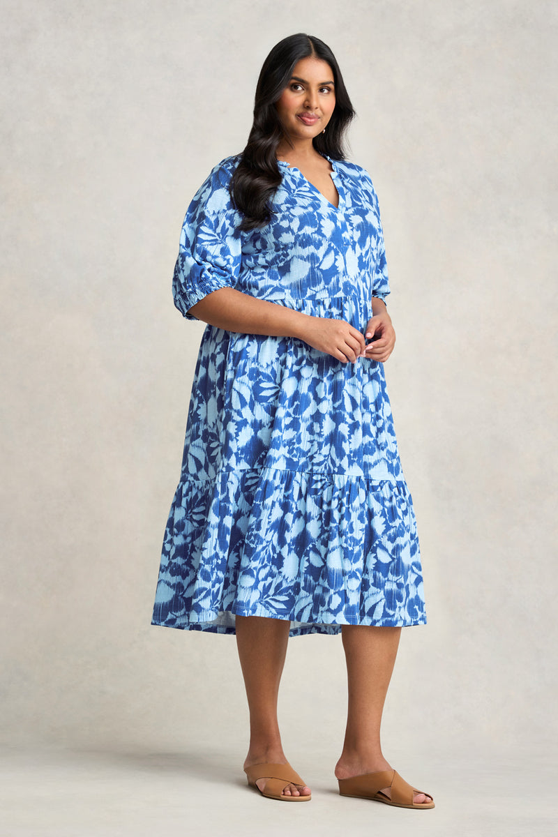 Jersey Tiered Dress - Seaside Floral Print