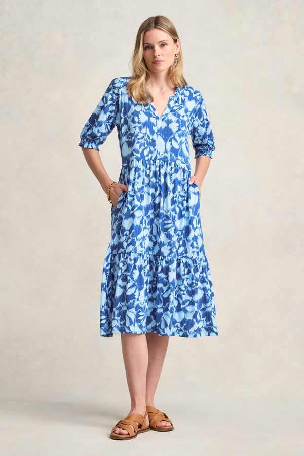 JERSEY TIERED DRESS - SEASIDE FLORAL