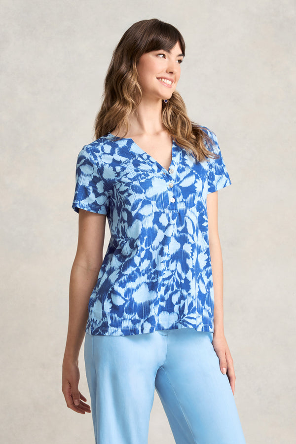 NOTCH NECK T-SHIRT - SEASIDE FLORAL