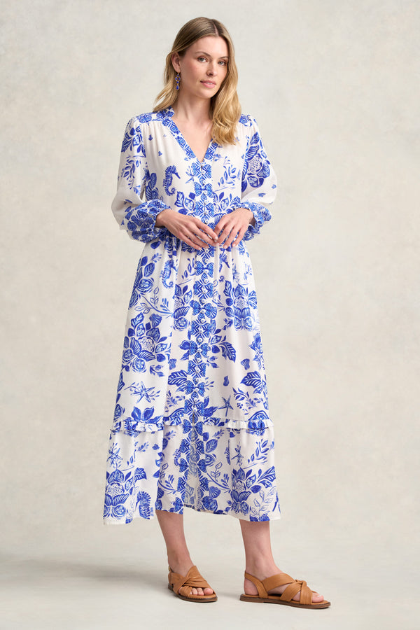 PRINTED TIERED MAXI DRESS - TOILE DE SEASIDE