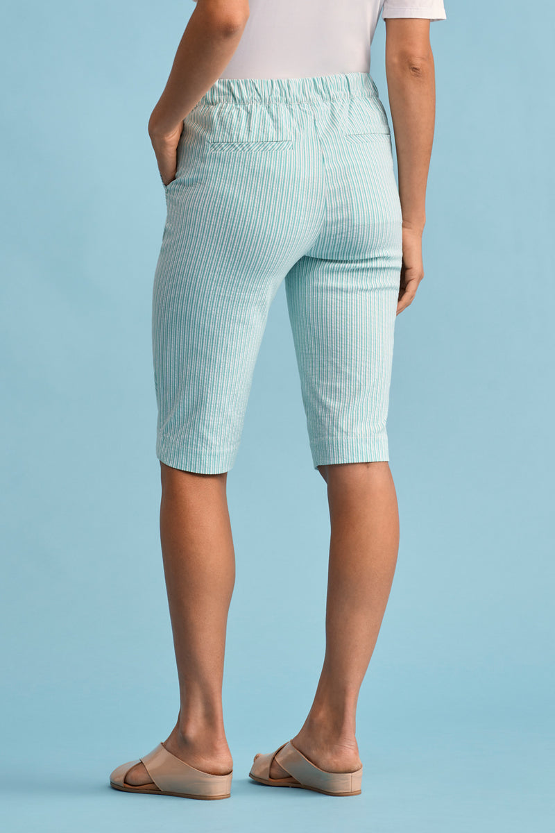 Seersucker Stripe Short - Turquoise Stripe