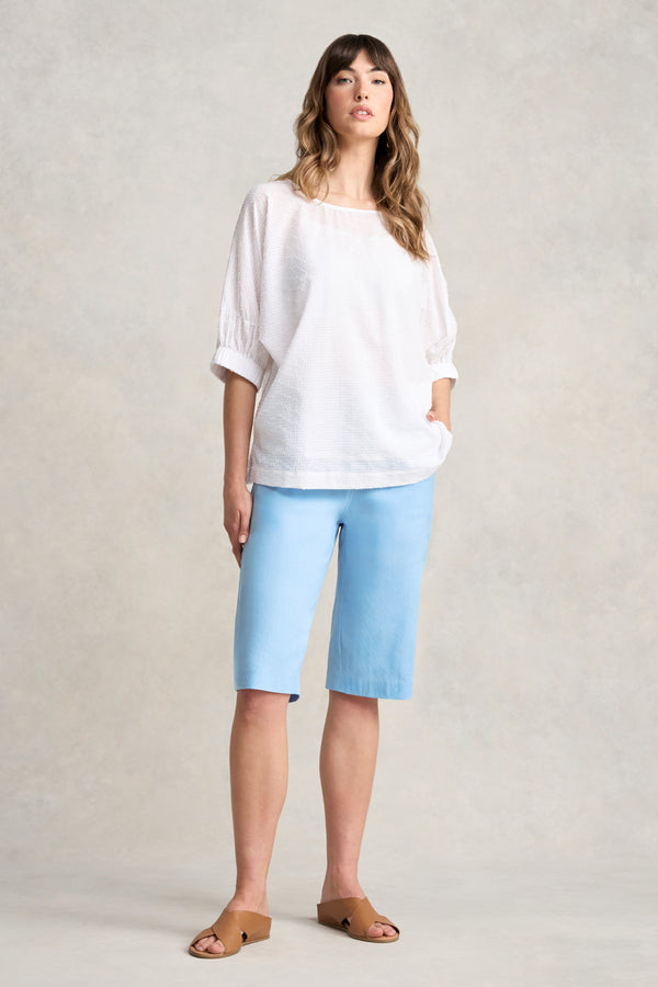 STRETCH LINEN SHORT - SUMMER BLUE