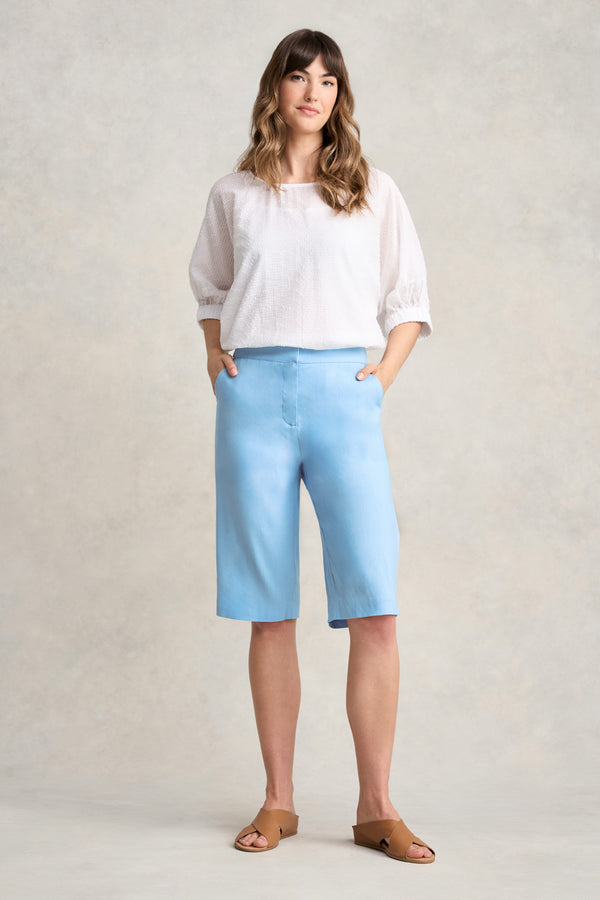 STRETCH LINEN SHORT - SUMMER BLUE