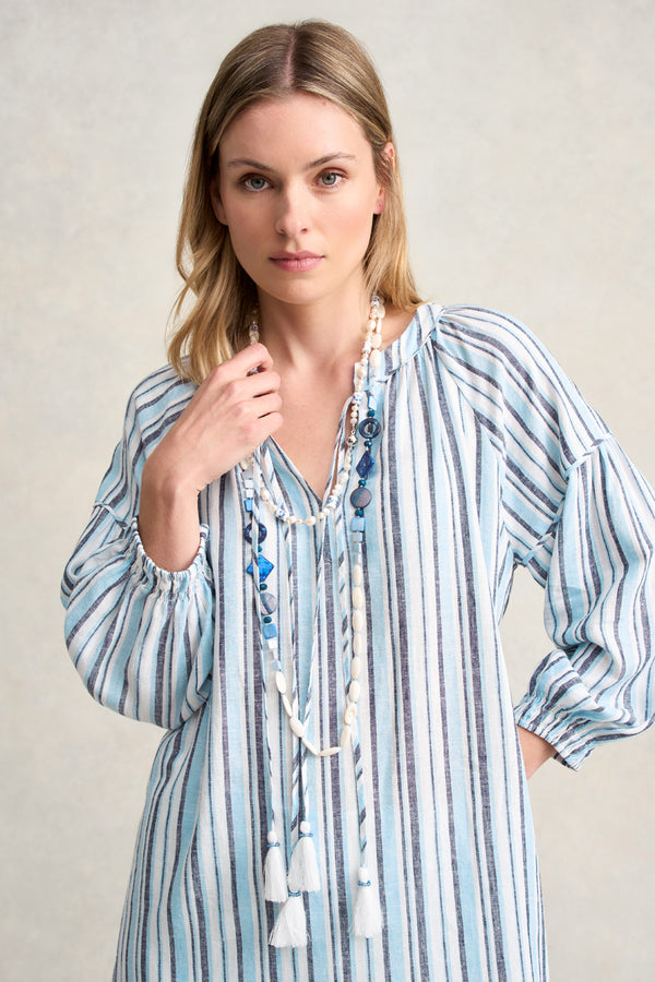 STRIPE KAFTAN - BLUE MULTI STRIPE