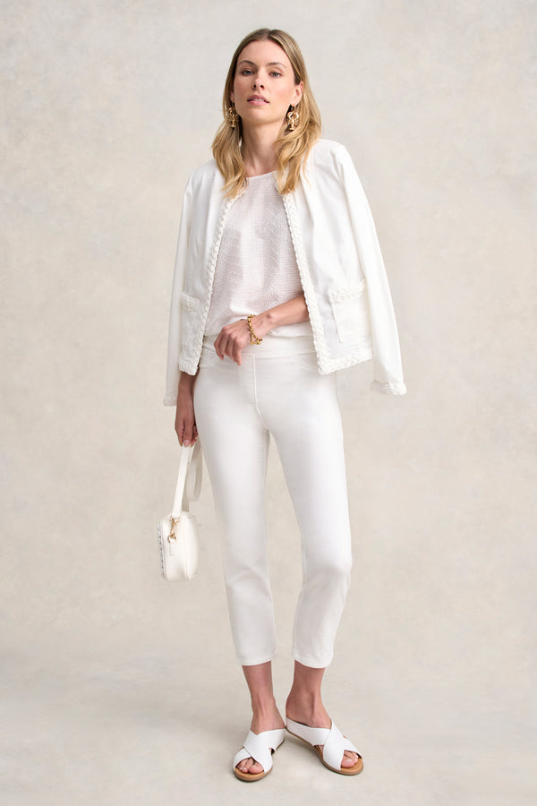 TEXTURED COTTON BLOUSE - WHITE