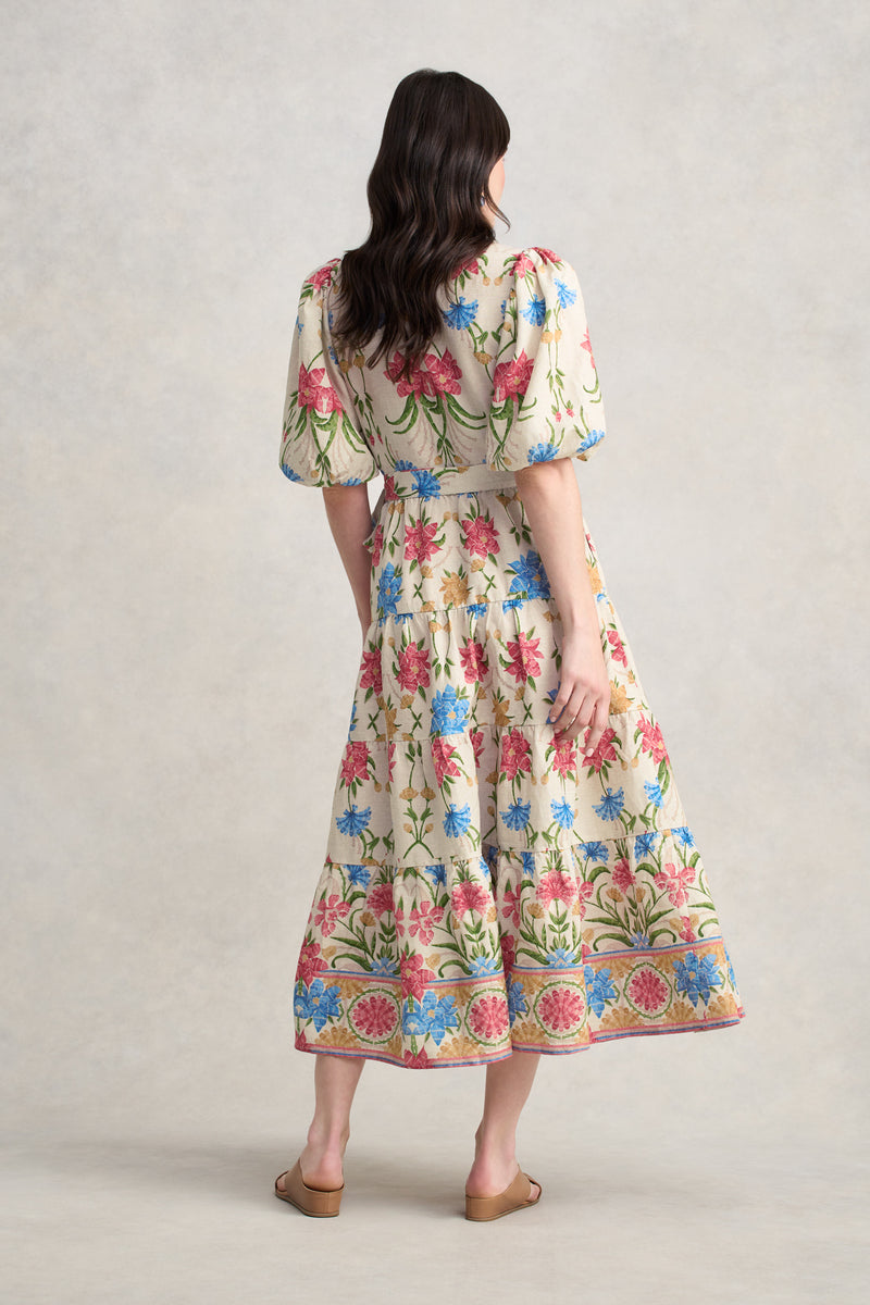 Tiered Wrap Dress- Paradise Print