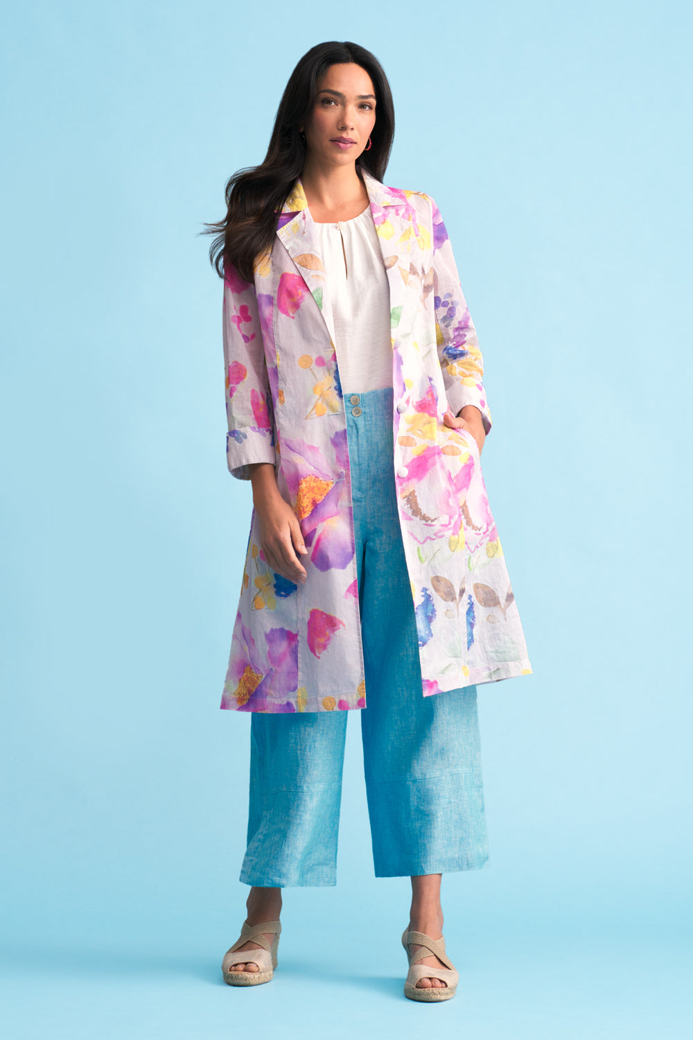 Blue illusion store reversible raincoat