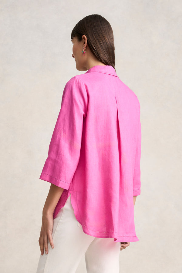 French Linen Shirt - Rose Pink