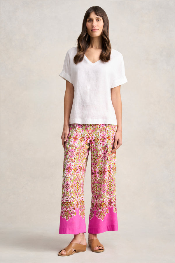 Printed Ankle Length Pant - Moroccan Tile Print