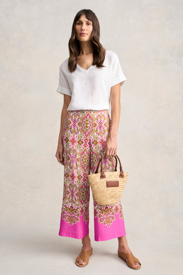 Printed Ankle Length Pant - Moroccan Tile Print