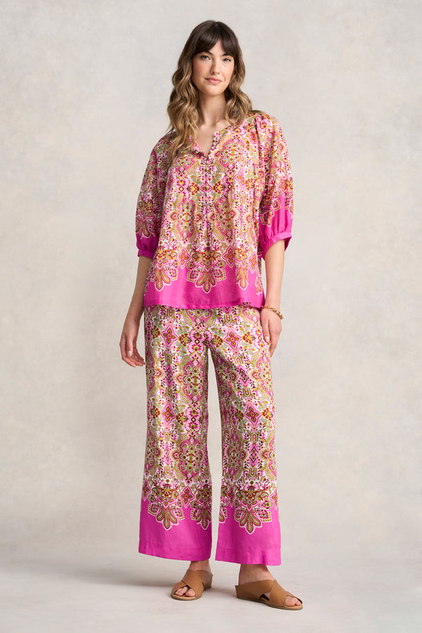 Cotton Blouse - Moroccan Tile Print