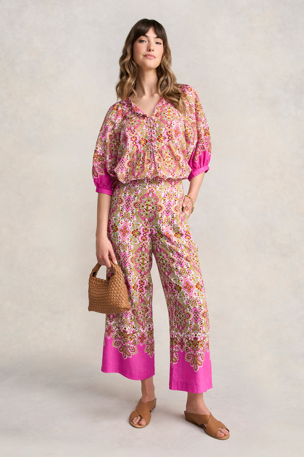 Printed Ankle Length Pant - Moroccan Tile Print