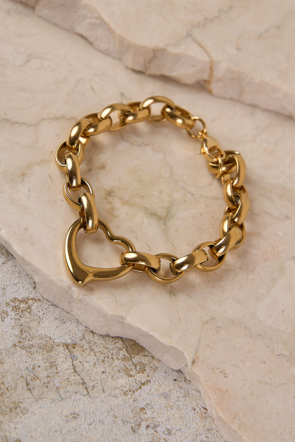 18k Gold Plated Heart Bracelet