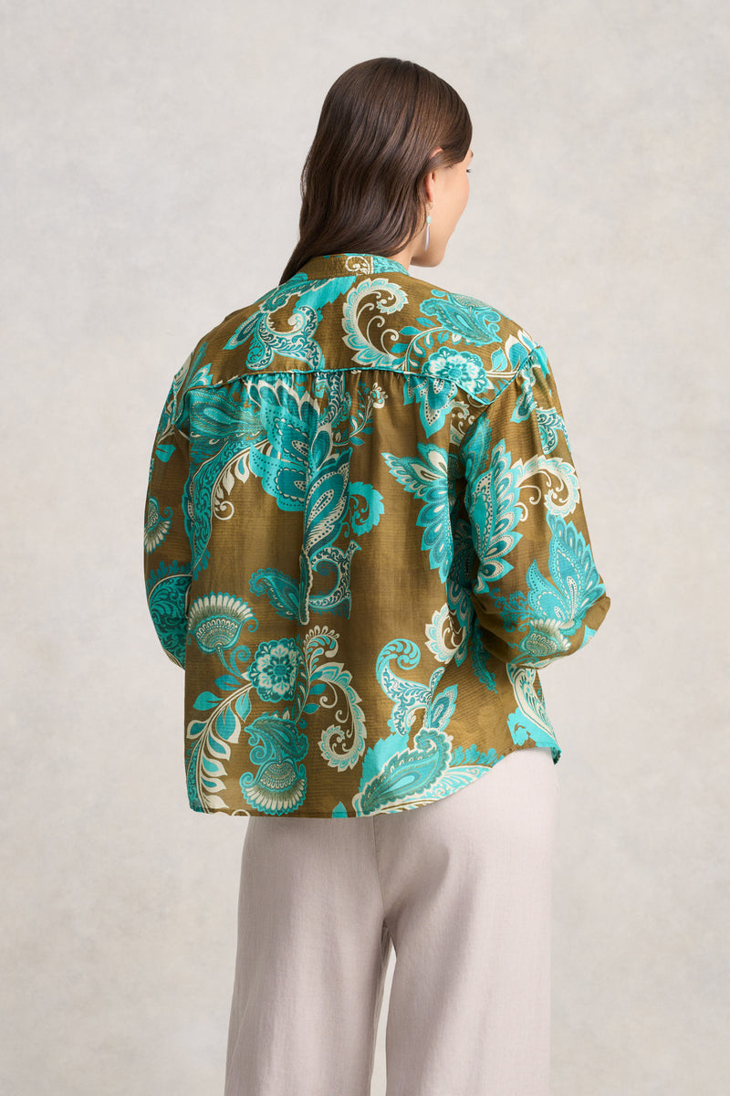 Cotton Silk Blouse - Statement Paisley