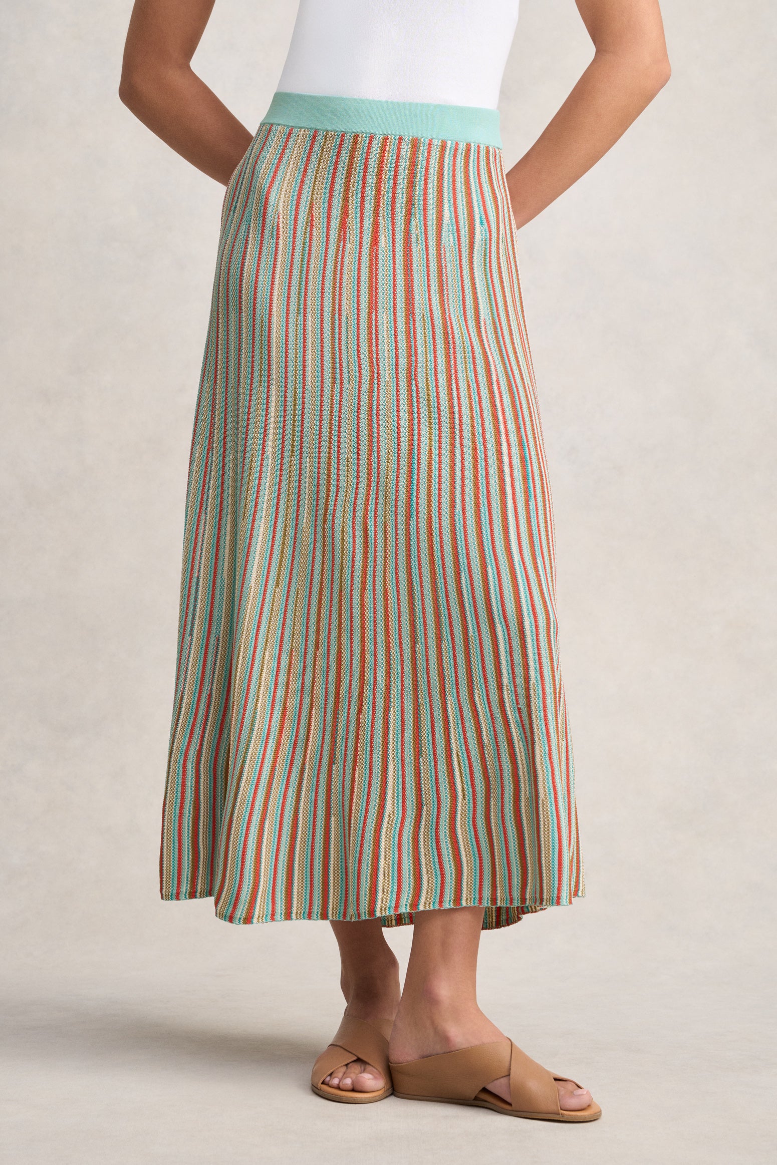 BRIEFING 新品　WOMEN’S STRIPE KNIT SKIRT S Stripe Knit Skirt - Multi Stripe – Blue Illusion