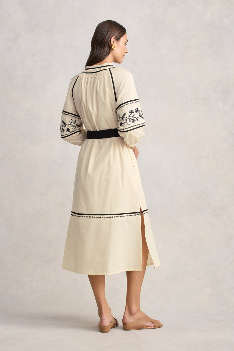 Cotton Kaftan Dress - Ecru