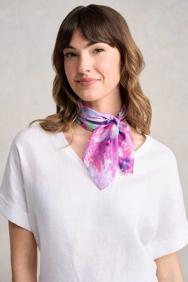 JANE'S BOUQUET SILK SCARF - MULTICOLOUR