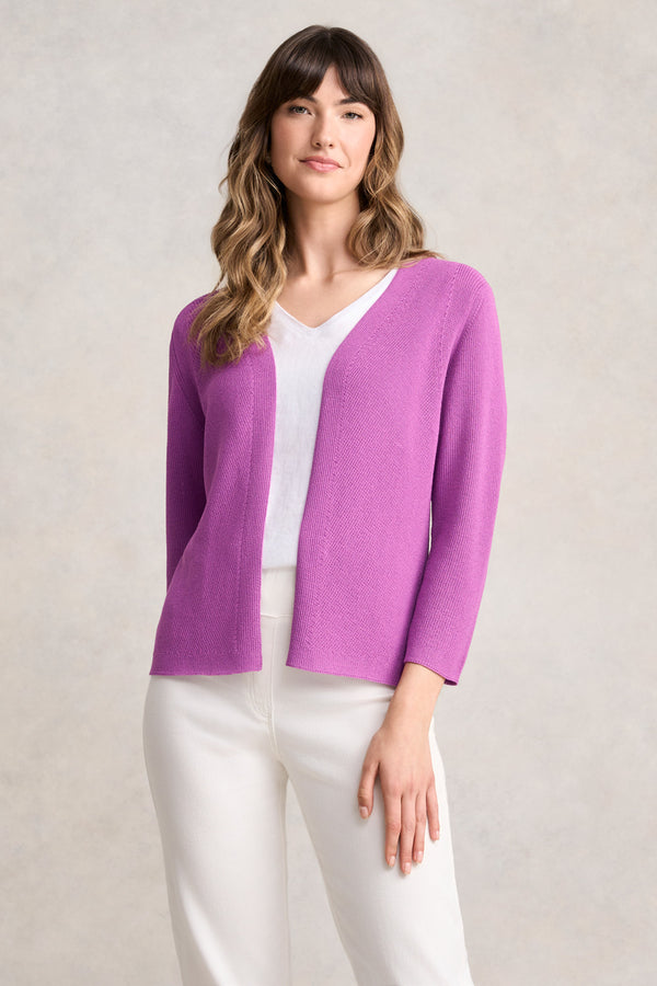 KNITTED THREE QUARTER SLEEVE CARDIGAN - FIRST BLOOM