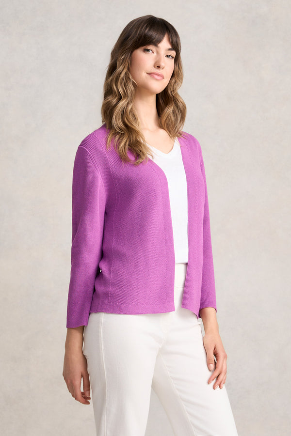 KNITTED THREE QUARTER SLEEVE CARDIGAN - FIRST BLOOM