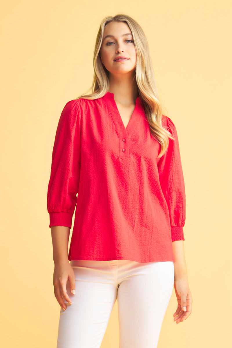 Cotton Blouse - Hibiscus