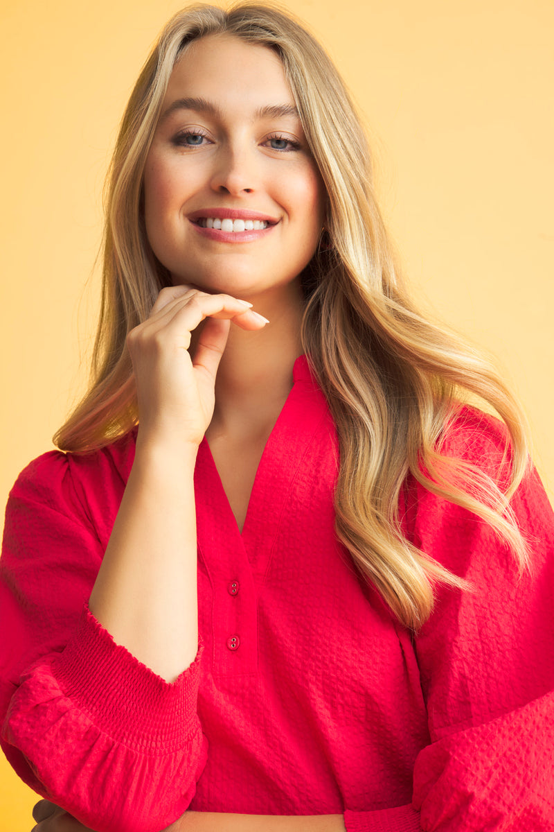 Cotton Blouse - Hibiscus