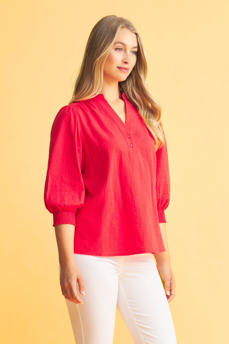 Cotton Blouse - Hibiscus
