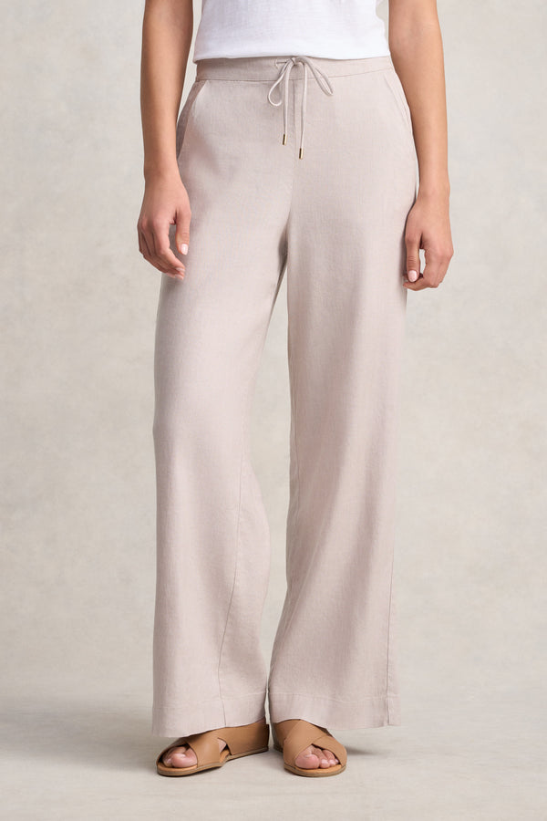 Wide Leg Full Length Pant - Bone