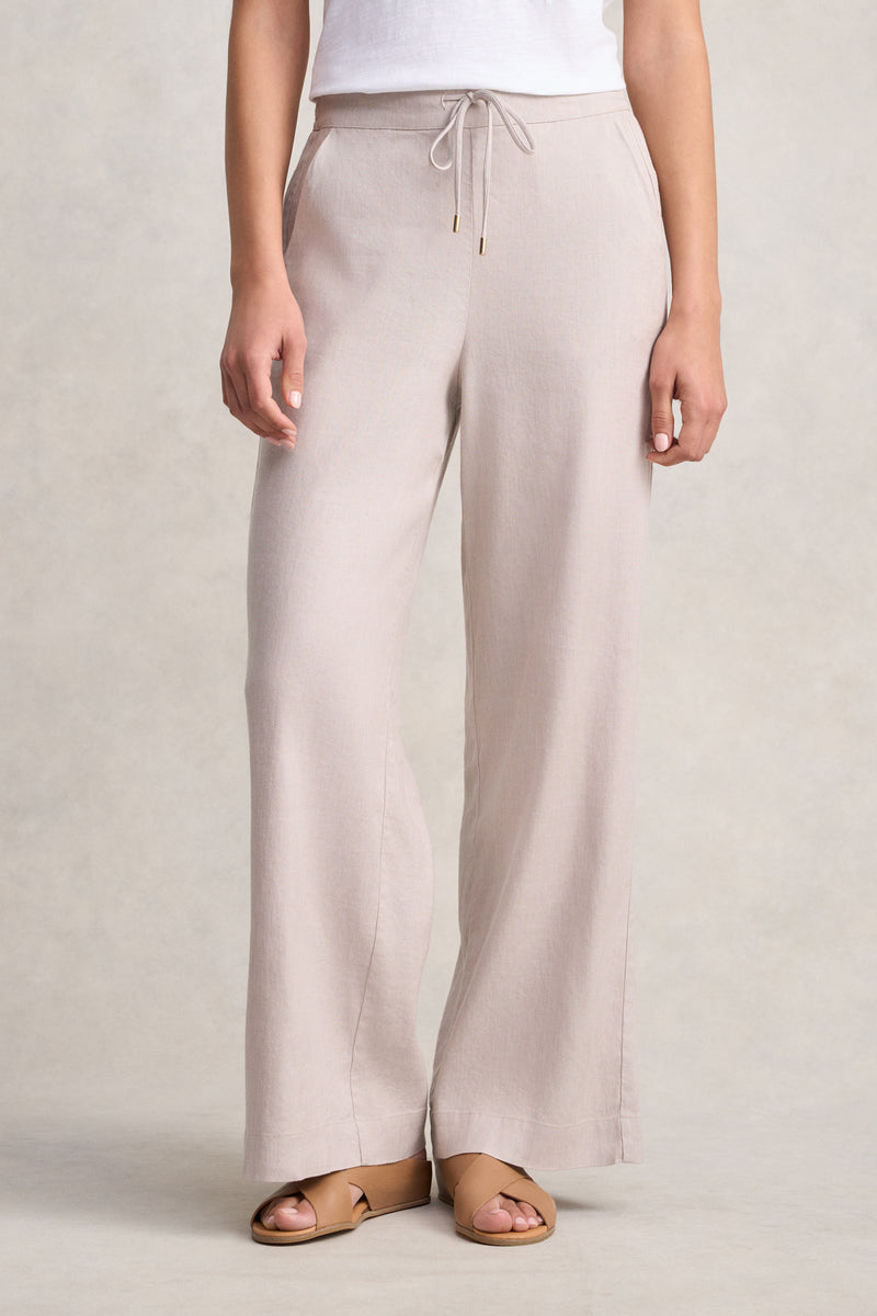 Wide Leg Full Length Pant - Bone
