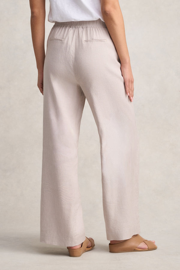 Wide Leg Full Length Pant - Bone