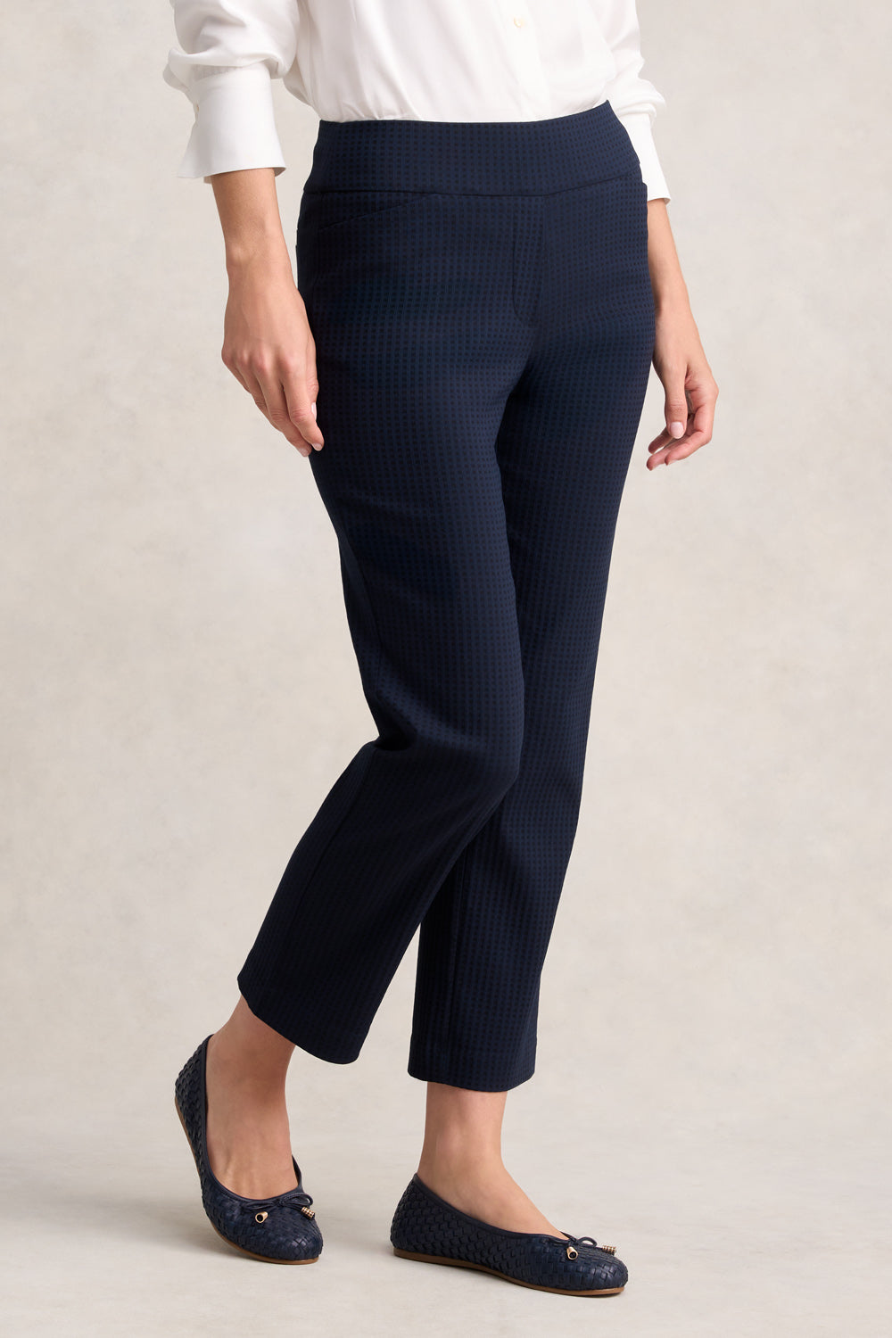 Check Textured Pant Navy Check – Blue Illusion