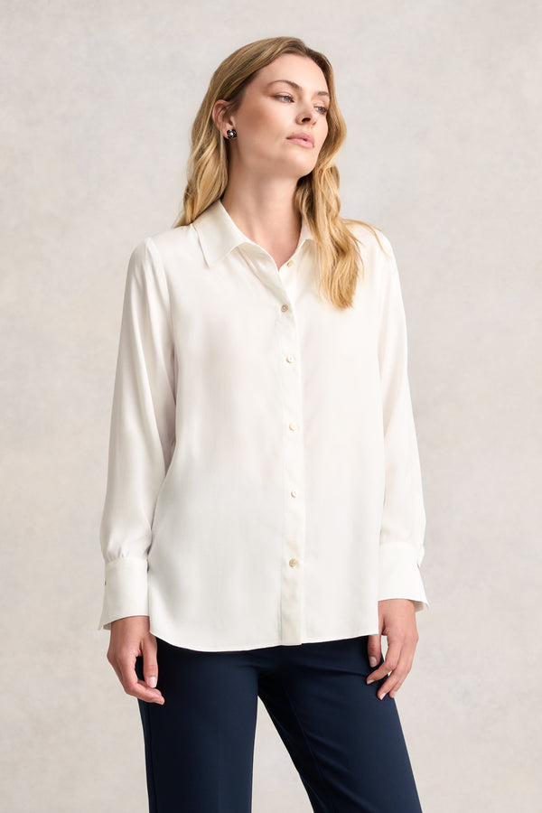 SOFT TWILL SHIRT - CHALK