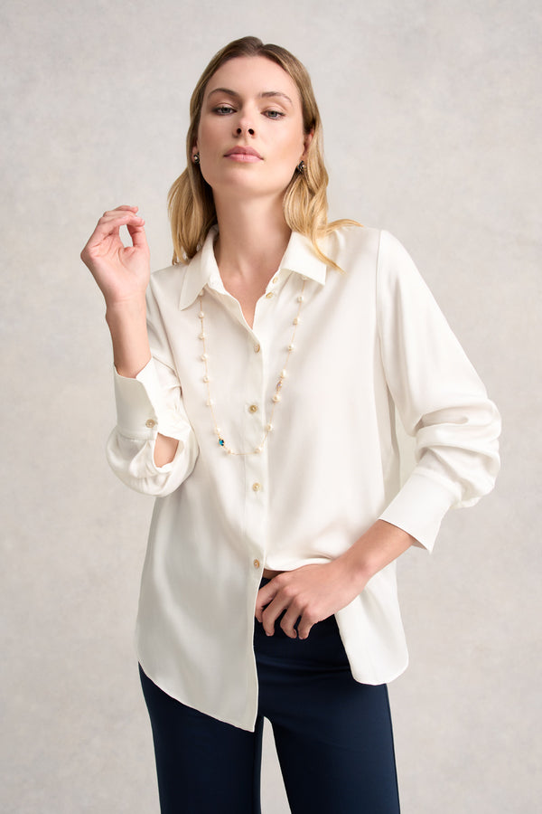 SOFT TWILL SHIRT - CHALK