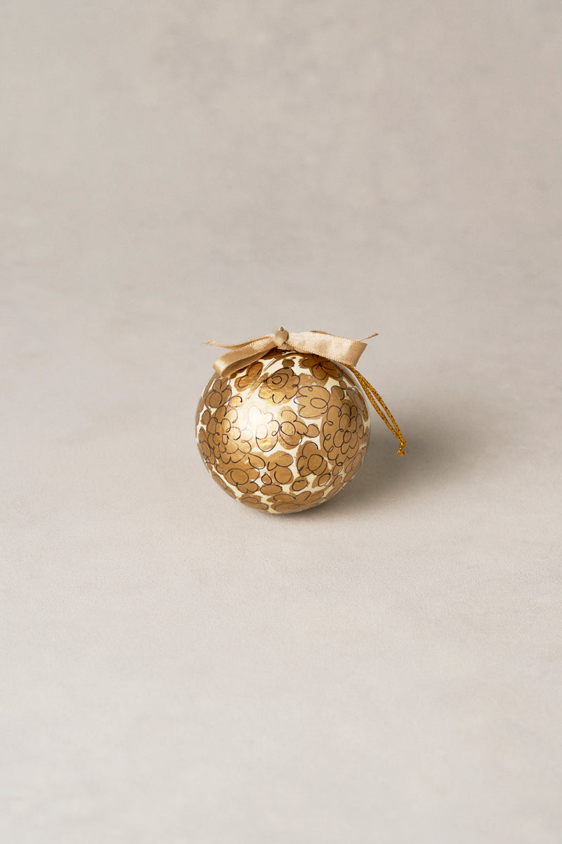 3” Small Floral Bauble - Gold