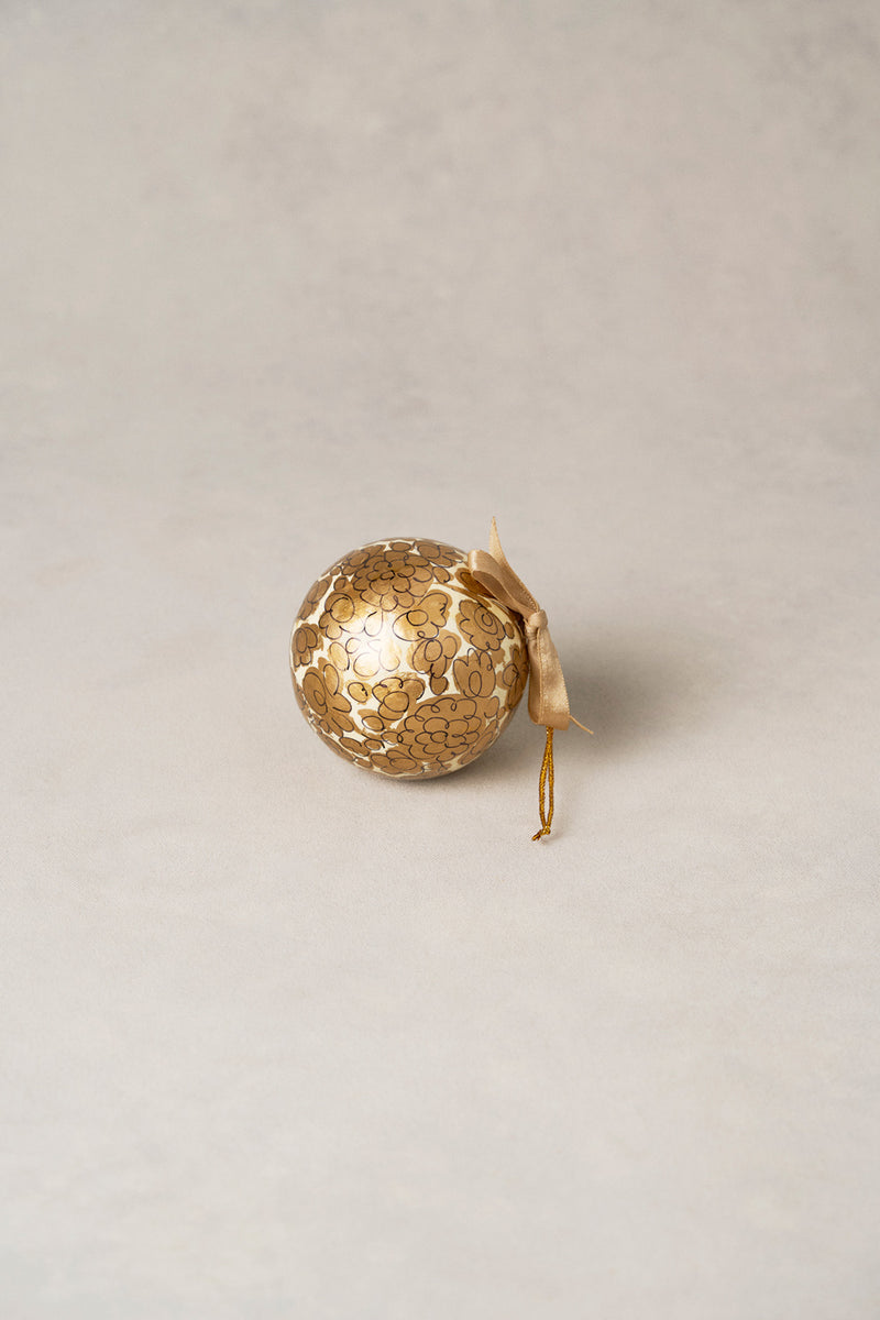 3” Small Floral Bauble - Gold