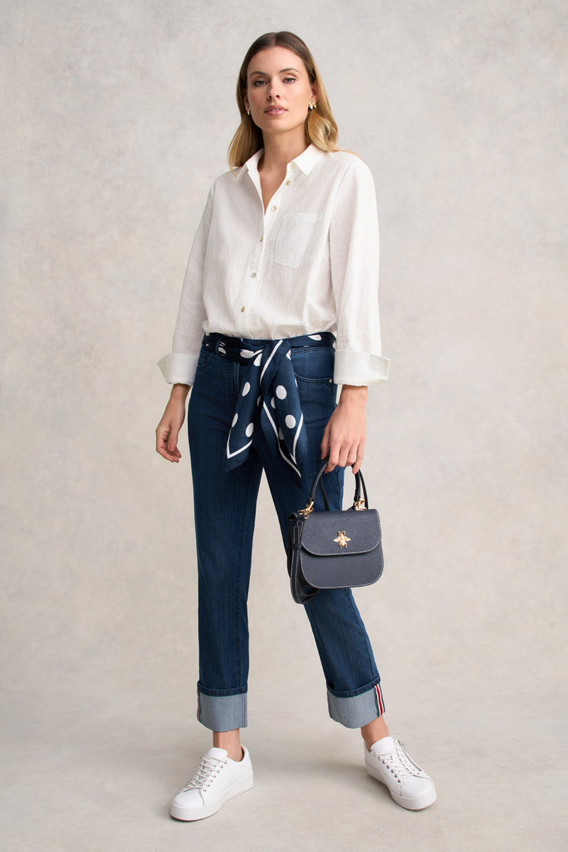 Classique 25 Turn Up Jeans - Mid Wash Denim