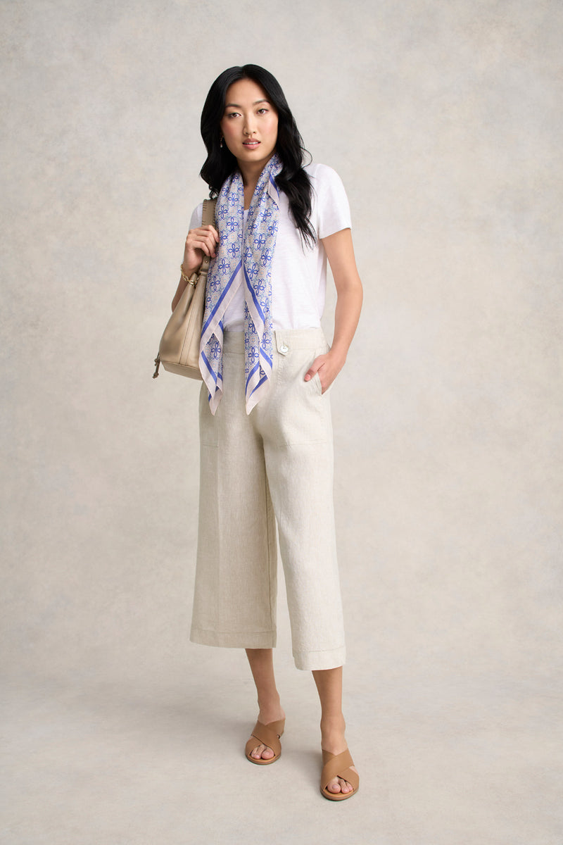 Linen Culotte - Natural Cross Dye